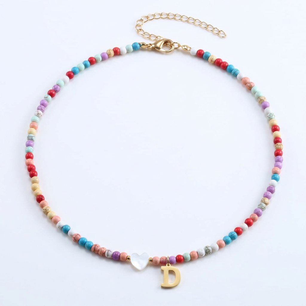 Beaded Initial Necklace