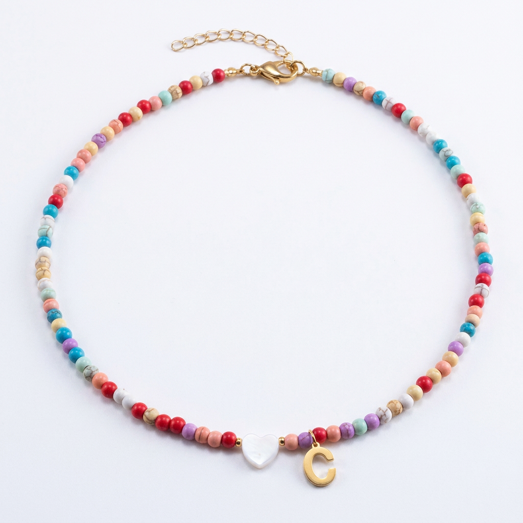 Beaded Initial Necklace