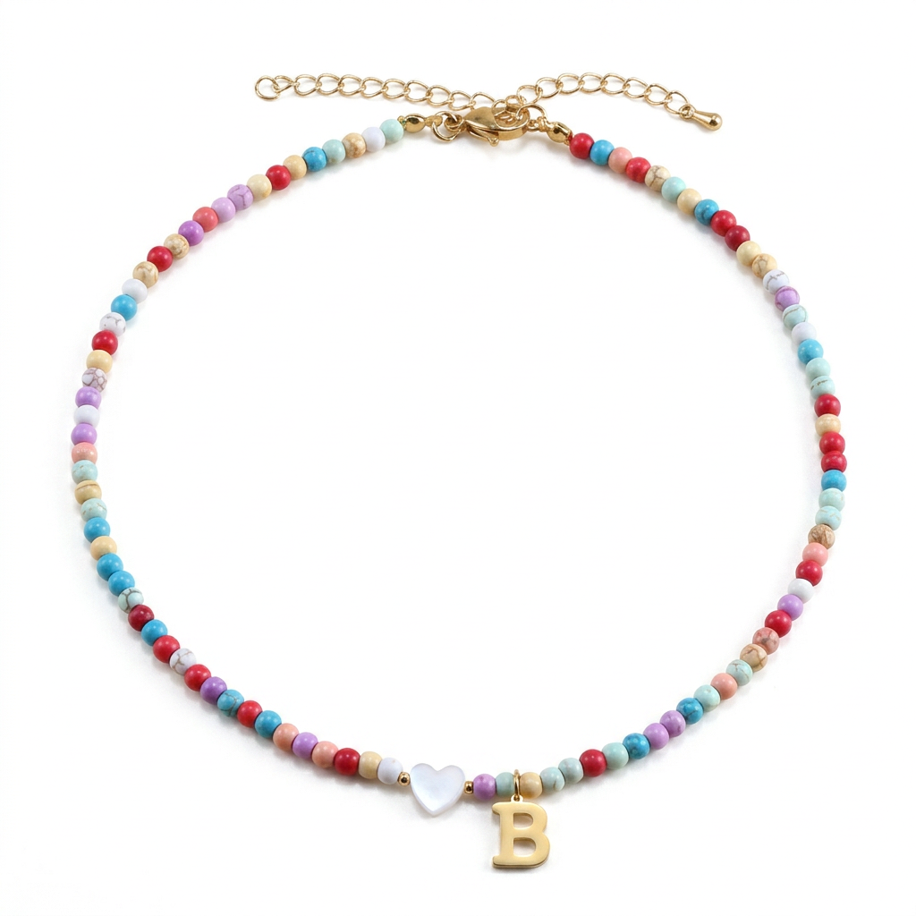 Beaded Initial Necklace