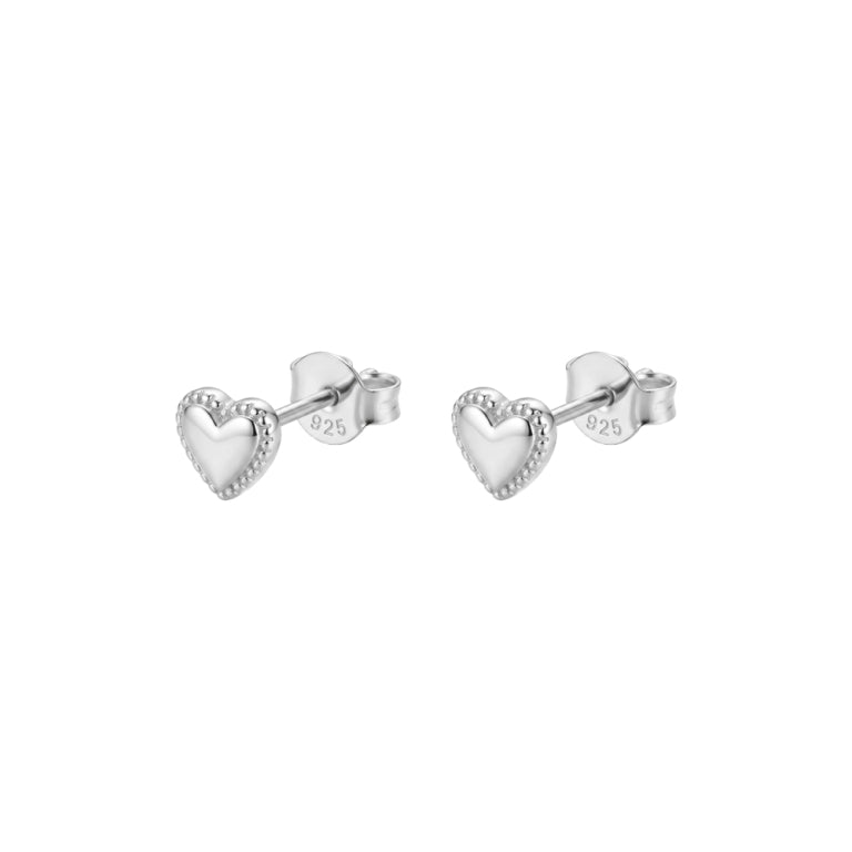 Bead Border Heart Studs