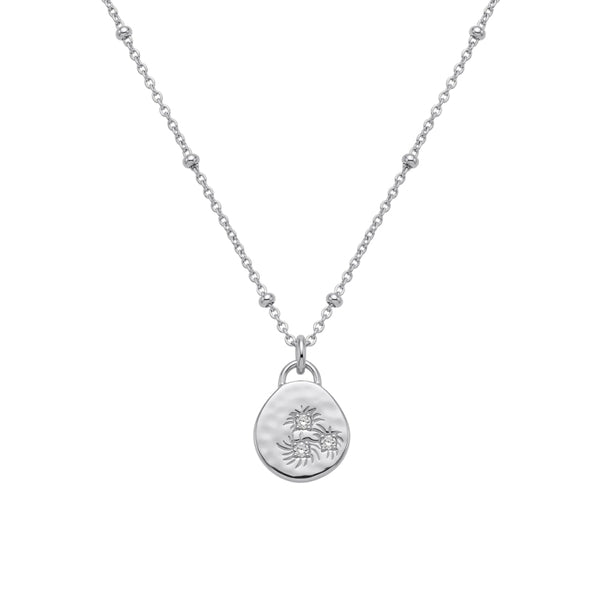 Satellite Necklace With Cz Disc Pendant