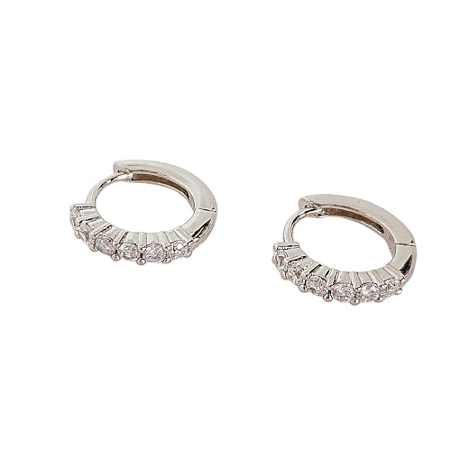 Sterling silver CZ hoop
