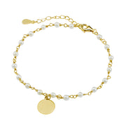 gold plated pearl bracelet