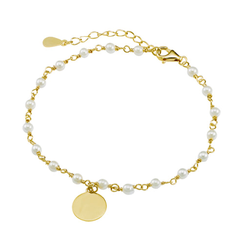 gold plated pearl bracelet