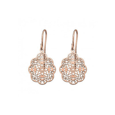 Rose gold plated drop earrings