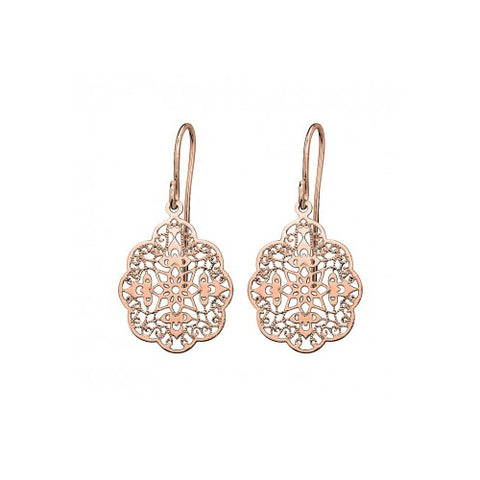 Rose gold plated drop earrings