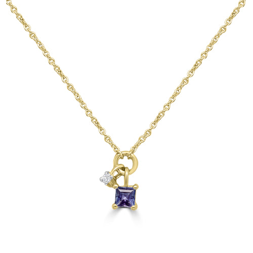 9ct Iolite & Diamond Necklet