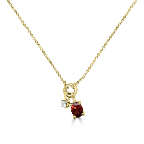 9ct Garnet & Diamond Necklet