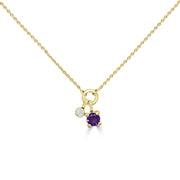 9ct Amethyst & Diamond Necklet