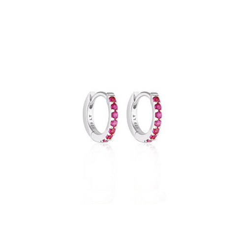 Alpha Huggie Earrings SS Created Ruby
