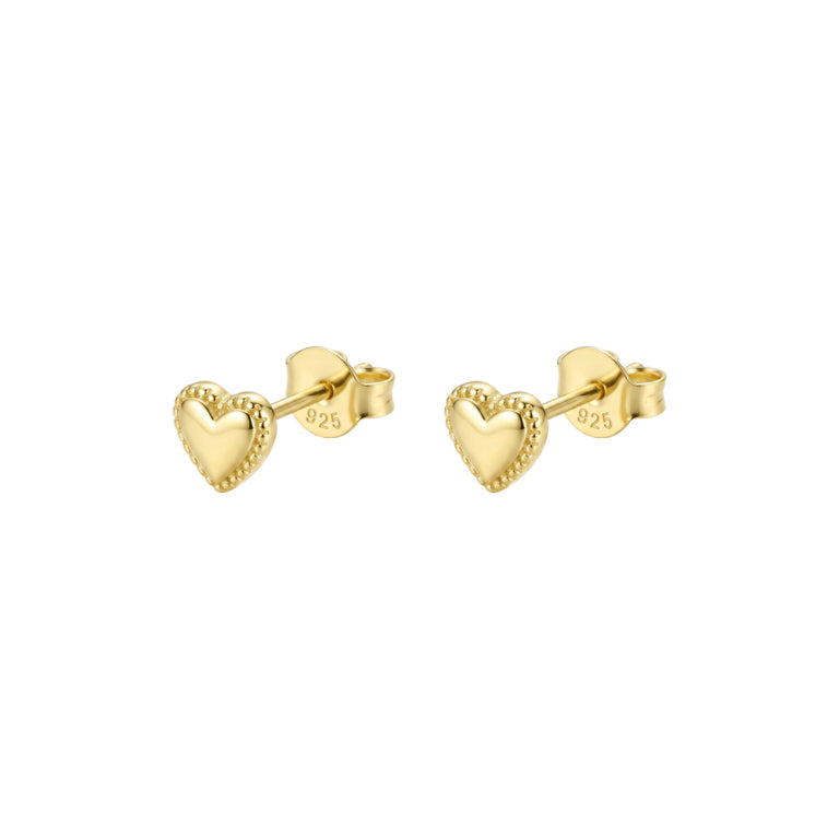 Bead Border Heart Studs