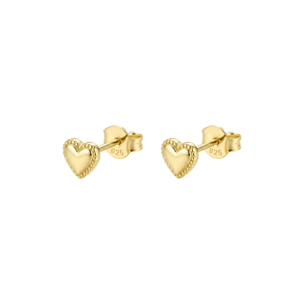 Bead Border Heart Studs