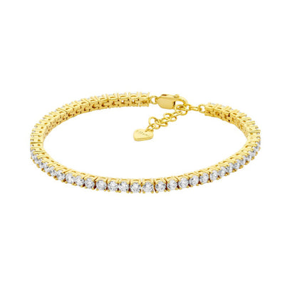 CZ gold plated tennis bracelet