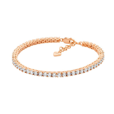 CZ rose gold plated tennis bracelet