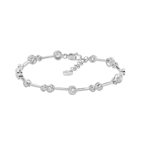 Bezel CZ White Bar Bracelet