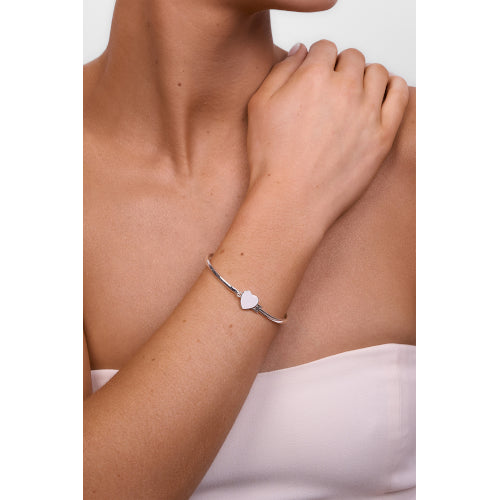 Myra Silver Heart Bangle