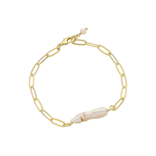 Sallie Gold Pearl Bracelet