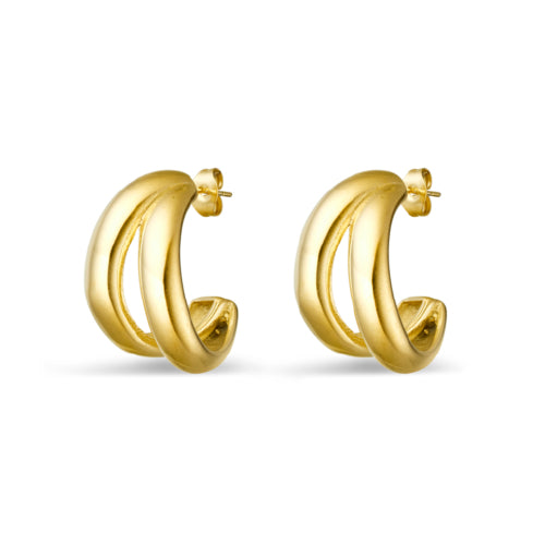 Steel gold plated earrings