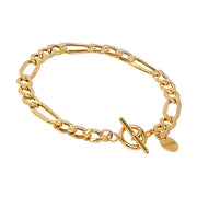 Figaro link yellow gold bracelet
