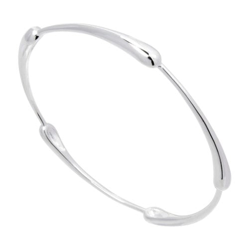 Sterling silver tear drop bangle