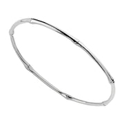 Silver solid bamboo bangle