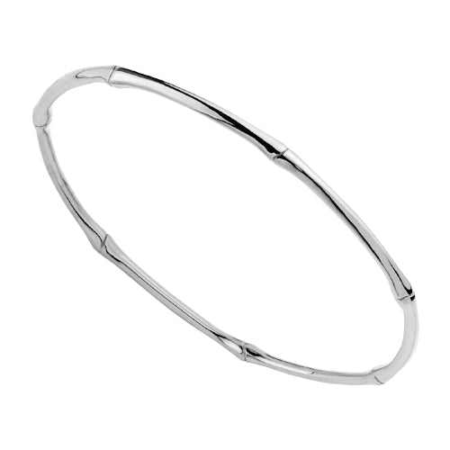 Silver solid bamboo bangle