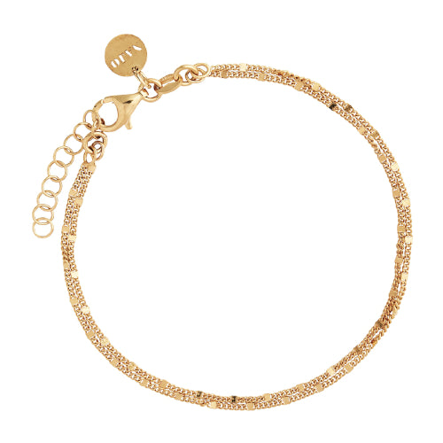 Gold plated double link bracelet