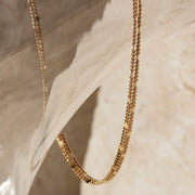 Gold plated double link bracelet