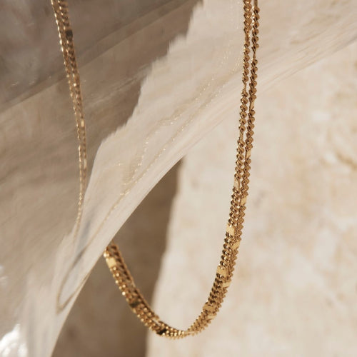 Gold plated double link bracelet