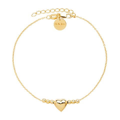 Heart & Ball link bracelet