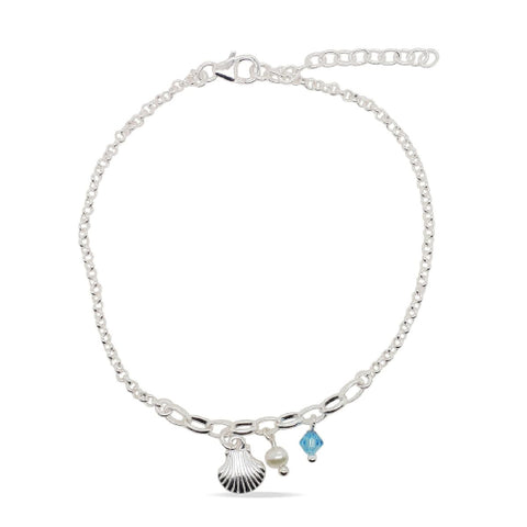 Sterling silver shell bracelet