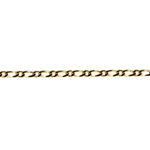 9ct Bevelled Diamond Cut Figaro Anklet