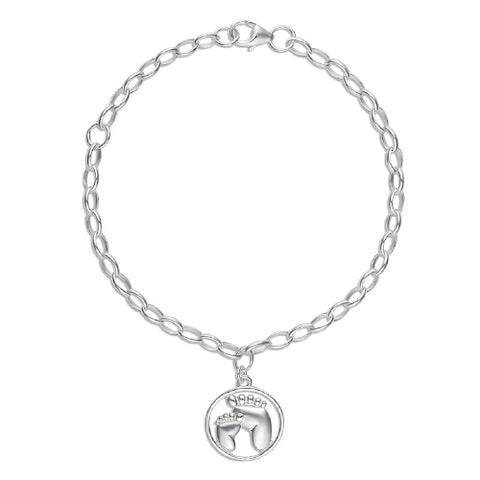 Sterling silver little feet bracelet