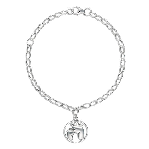 Sterling silver little feet bracelet