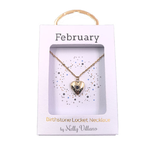 February Locket Necklace