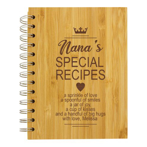 Timber engraved notebook