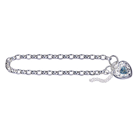 Blue Topaz padlock bracelet