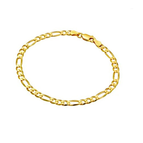 Gold plated figaro link bracelet