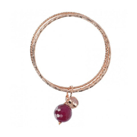 Bronzallure plum agate bangle