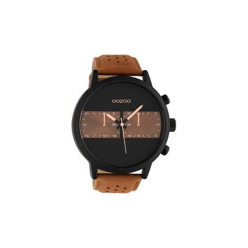 Gents Oozoo black & rose gold watch.