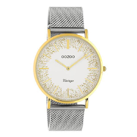 Oozoo two tone mesh band watch