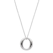 Sterling silver oval circle necklace