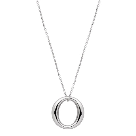 Sterling silver oval circle necklace