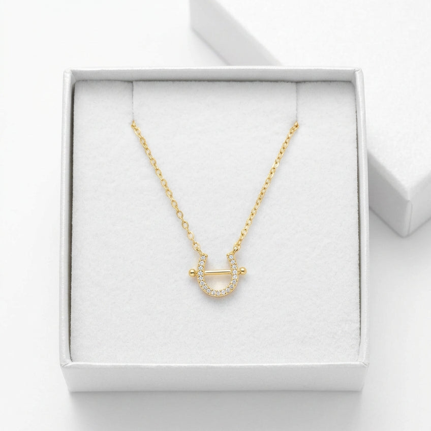 Gold Plated Horseshoe Necklace