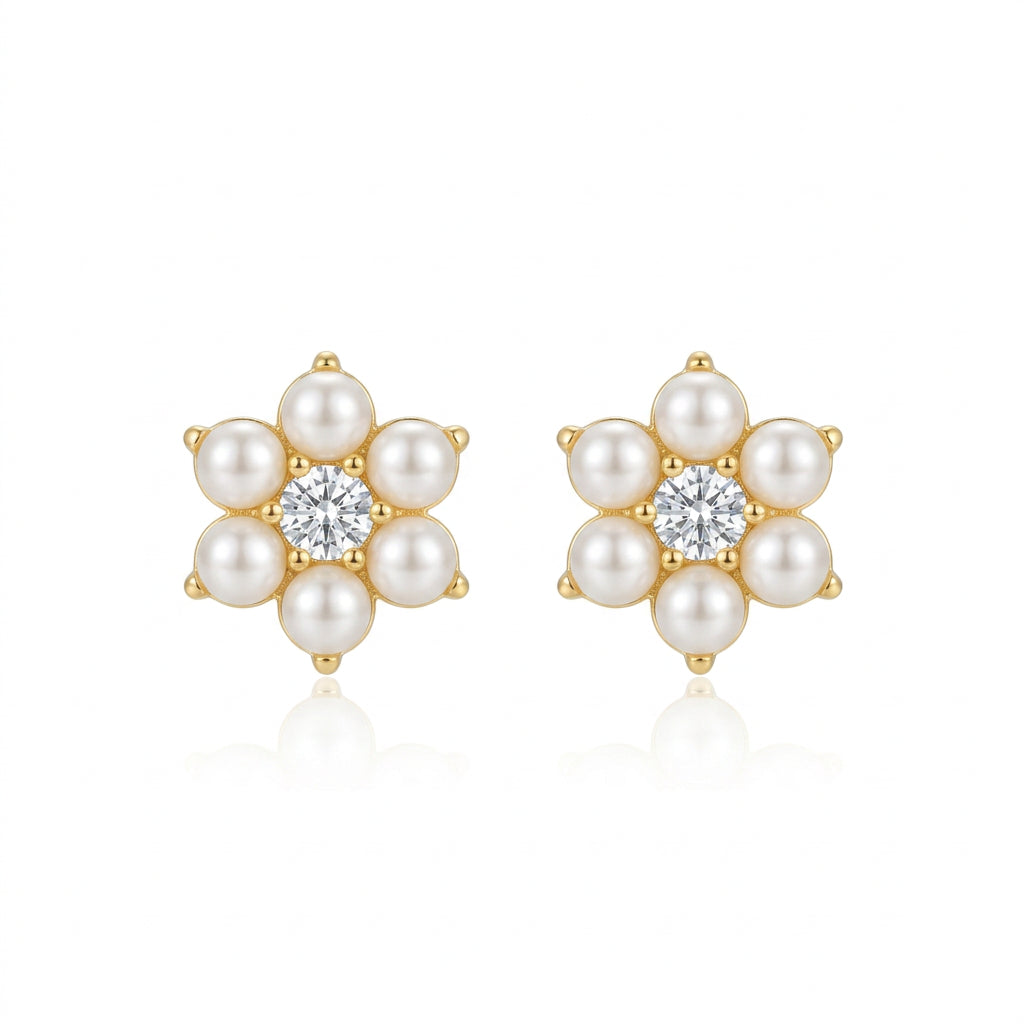 Gold Plated Pearl Studs