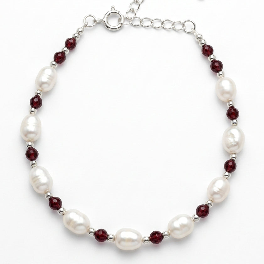 Pearl & Garnet Bracelet