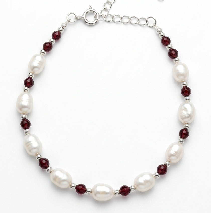 Pearl & Garnet Bracelet