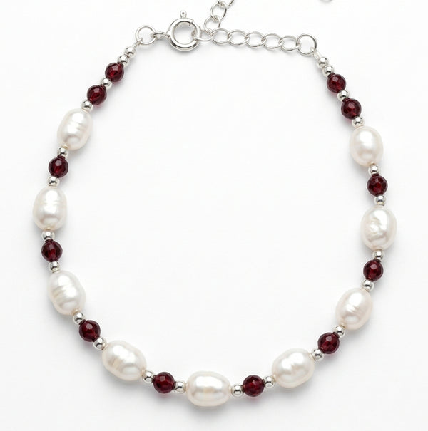 Pearl & Garnet Bracelet