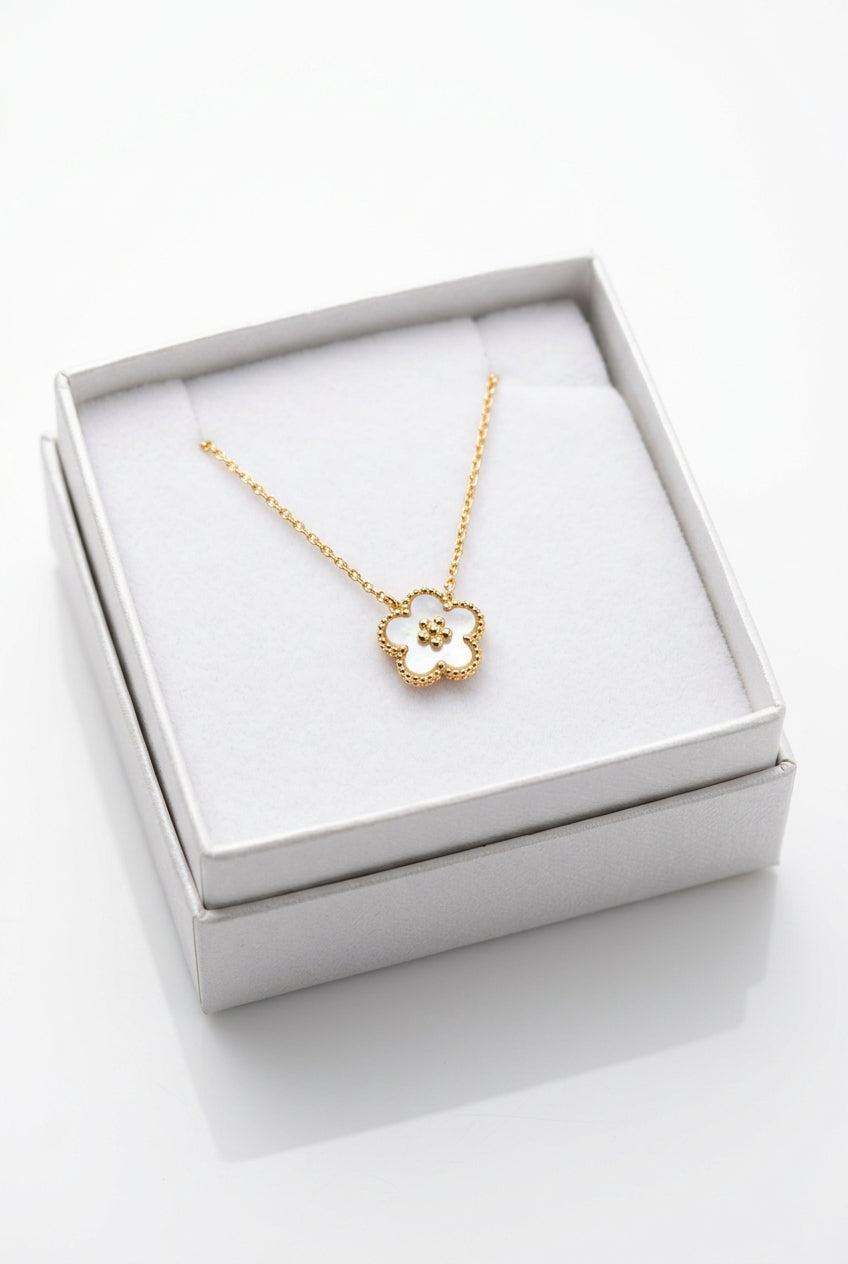 Gold Plated Mother of Pearl Necklace
