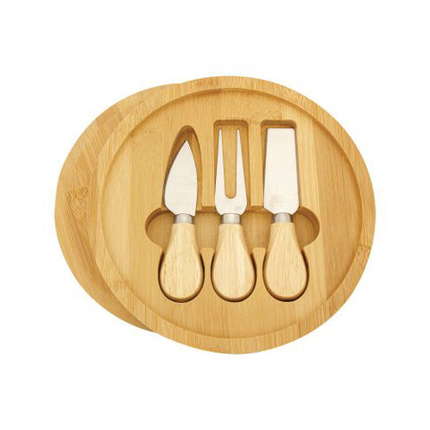 Bamboo engraved cheese set